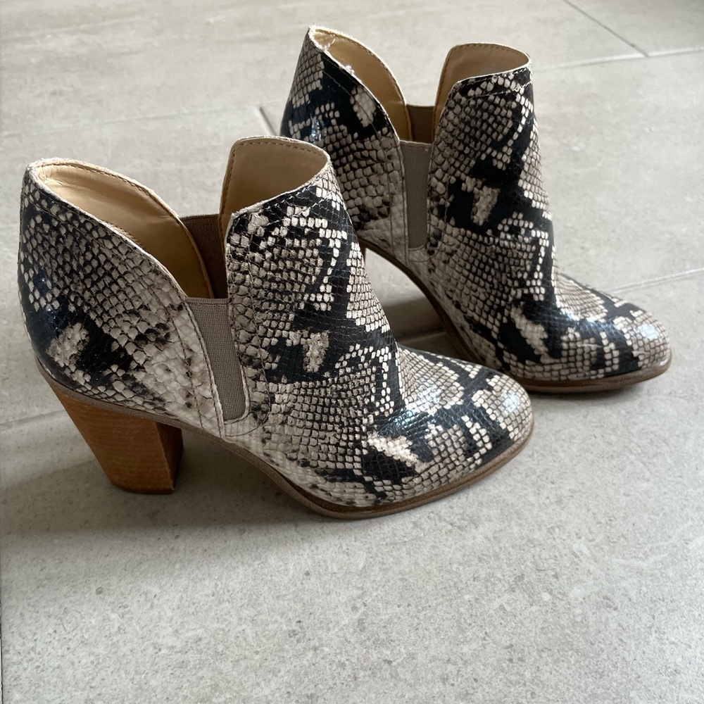 Vince Camuto Snakeskin Pattern Ankle Booties